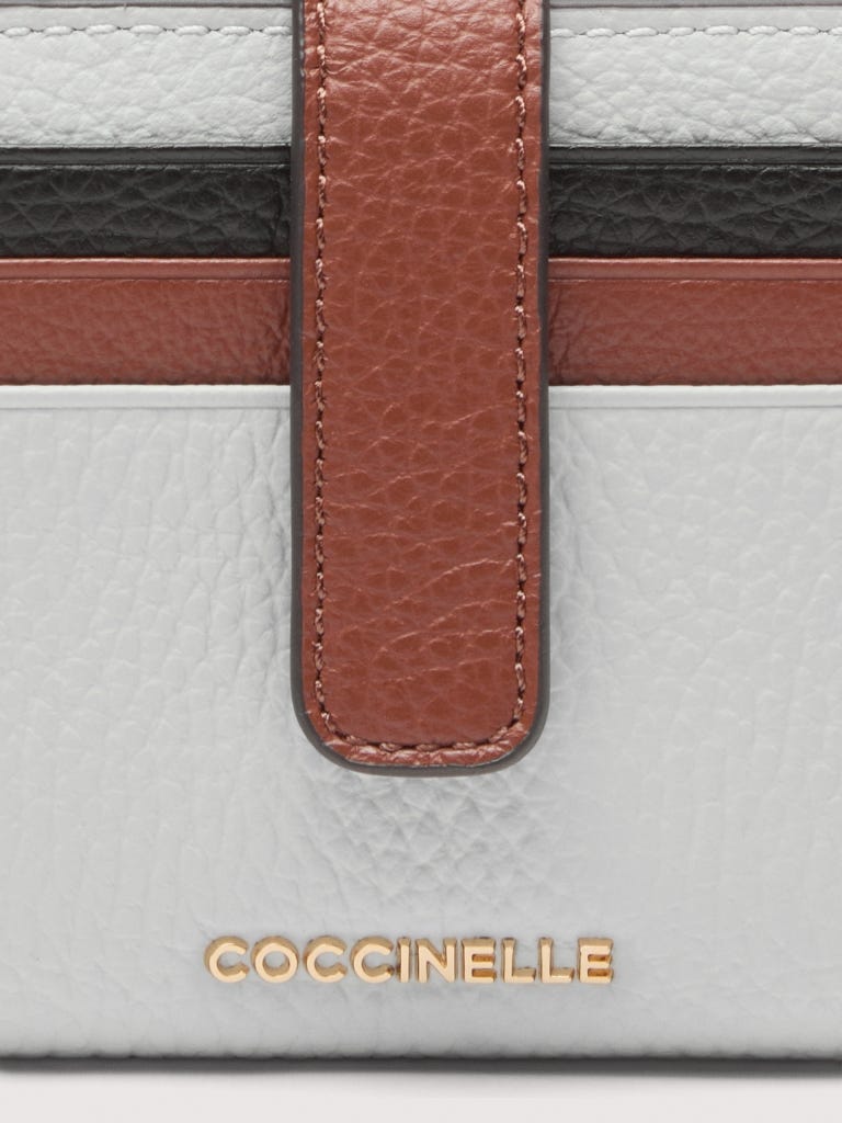 Coccinelle Metallic Medium - Snow / Cognac / Noir