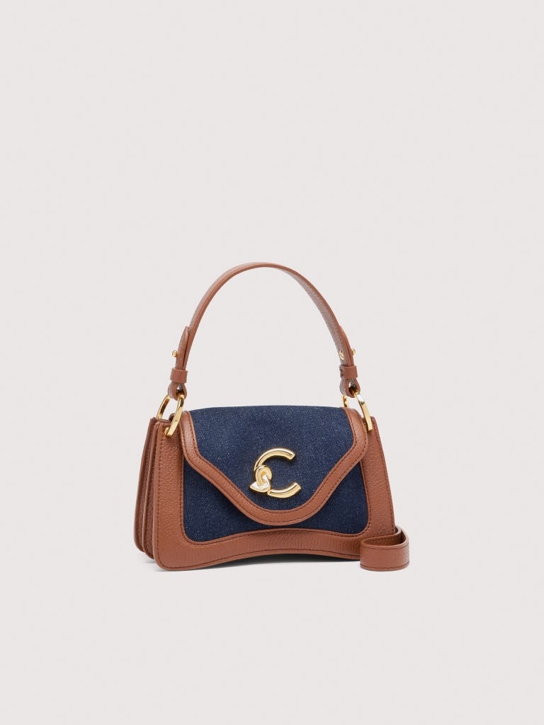 Coccinelle C-me Mini - Blue Denim / Cognac