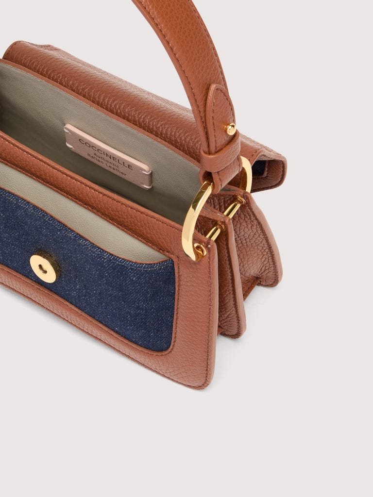 Coccinelle C-me Mini - Blue Denim / Cognac