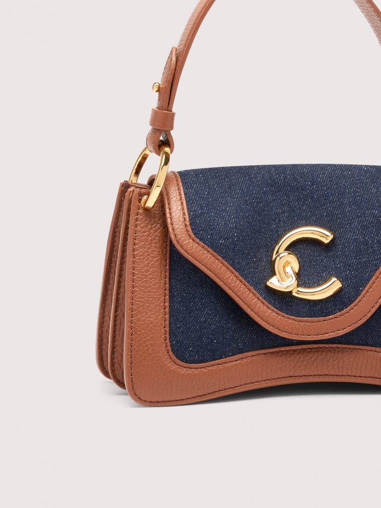 Coccinelle C-me Mini - Blue Denim / Cognac
