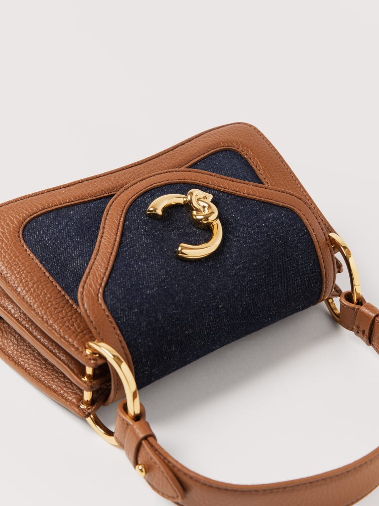 Coccinelle C-me Mini - Blue Denim / Cognac