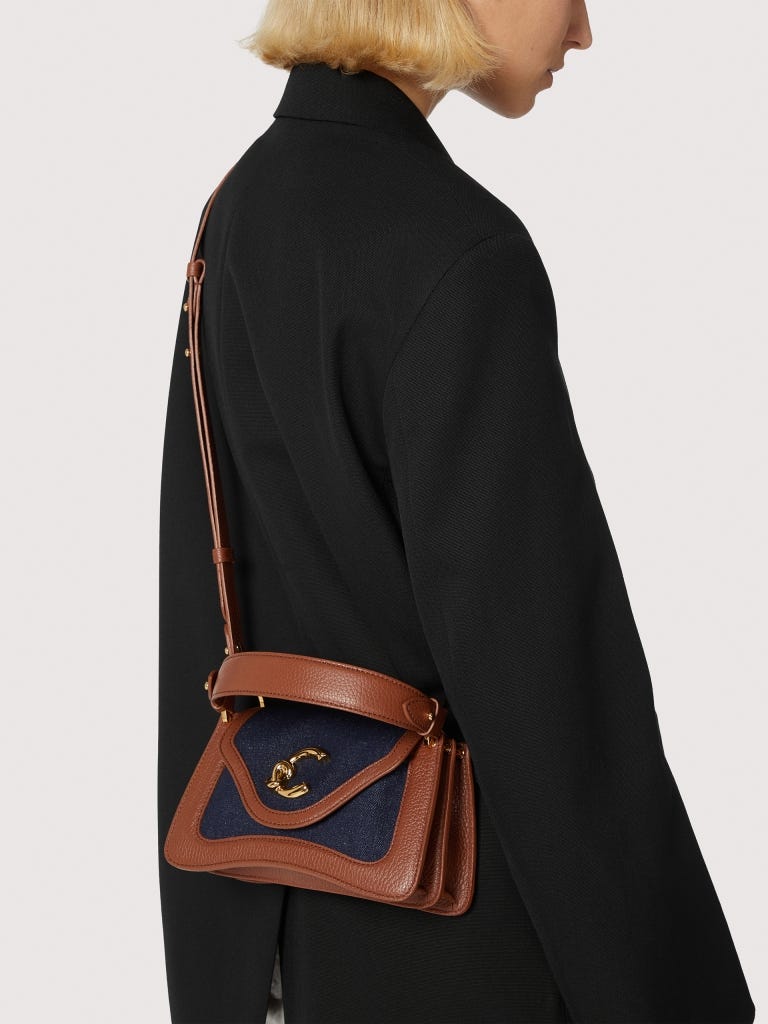 Coccinelle C-me Mini - Blue Denim / Cognac