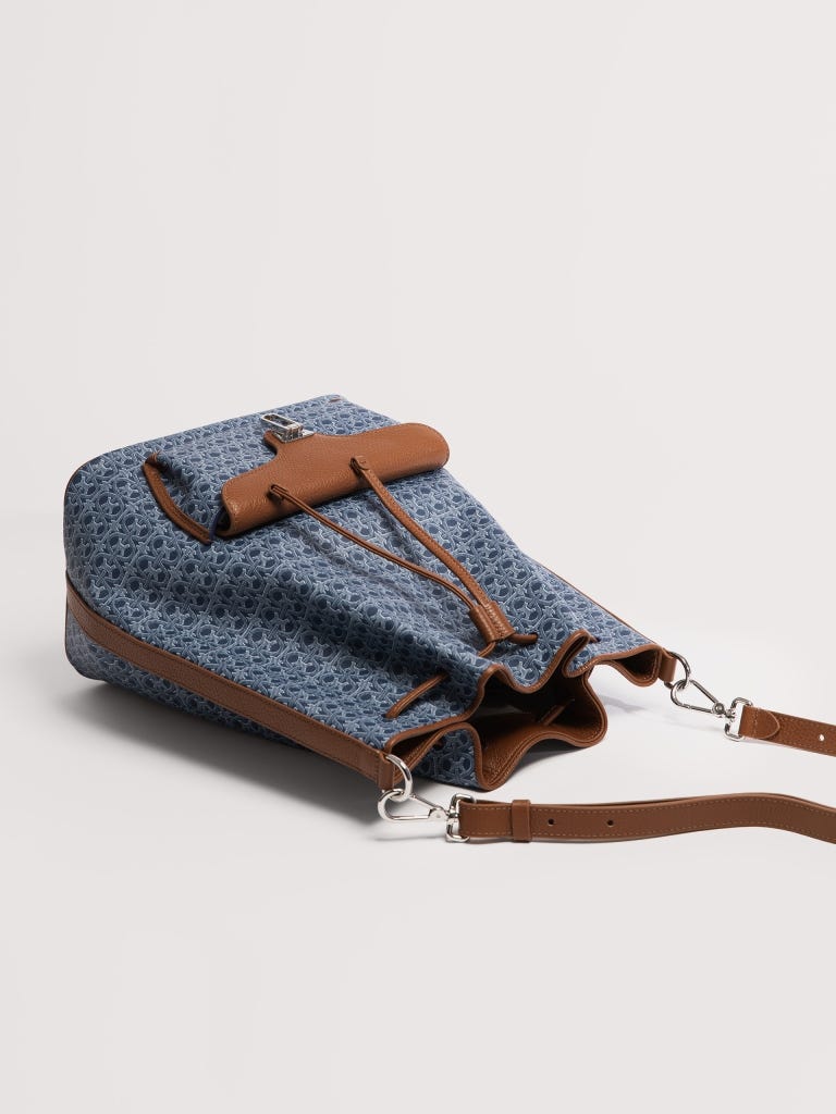 Coccinelle Beat Generation Large - Blue Denim / Cognac