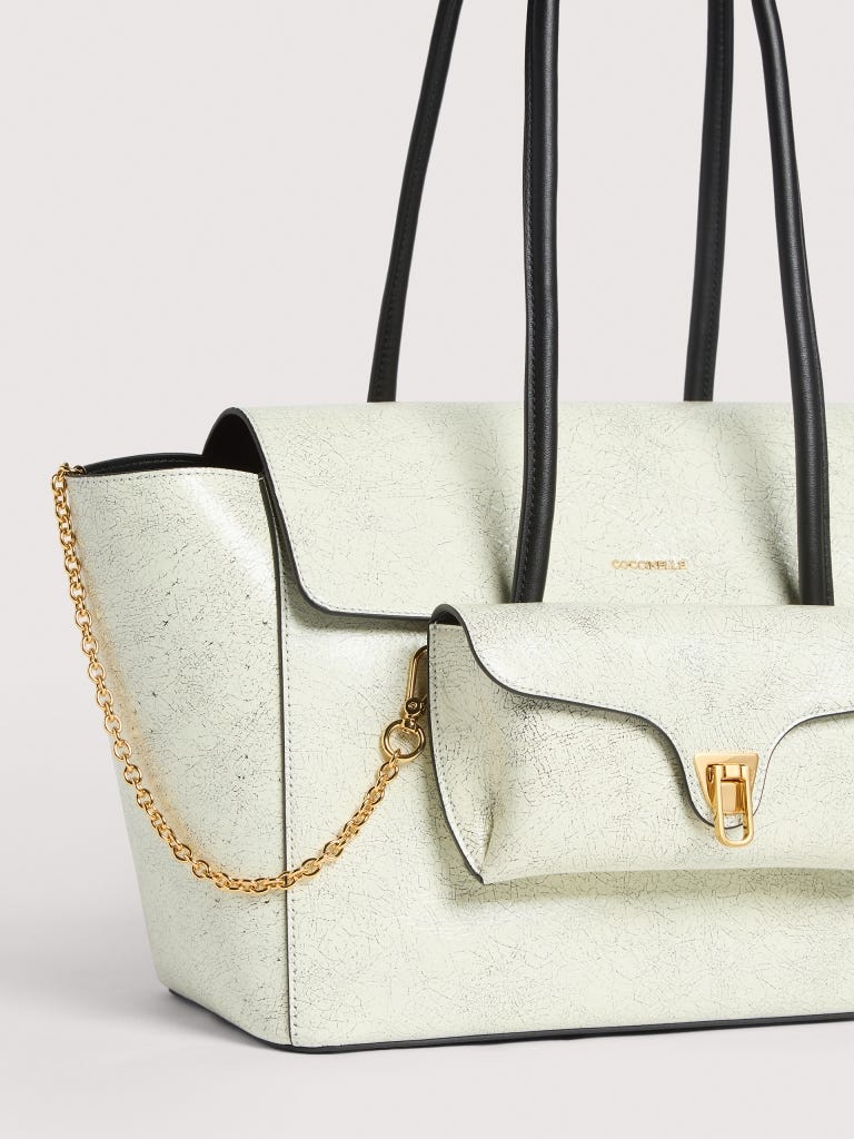 Coccinelle Double Beat Large - Snow / Noir