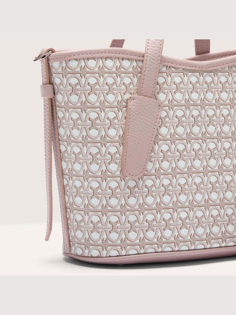 Coccinelle New Never Without Bag Coated Monogram Small - Multi Blanco / Rosette