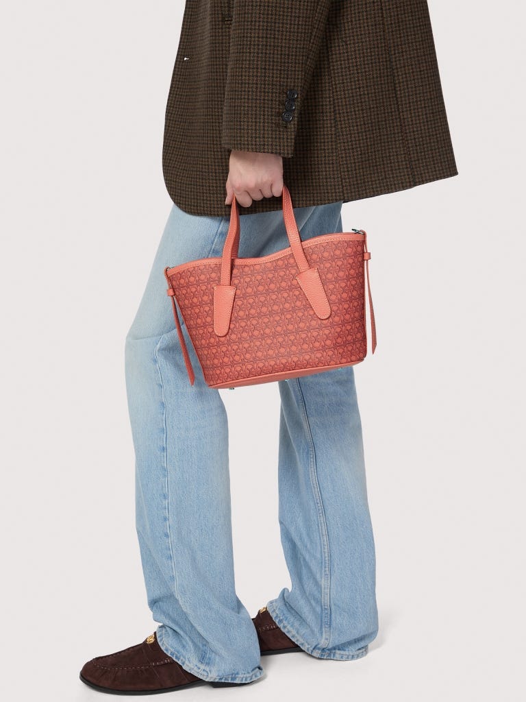 Coccinelle New Never Without Bag Coated Monogram Small - Multi Blanco / Rosette