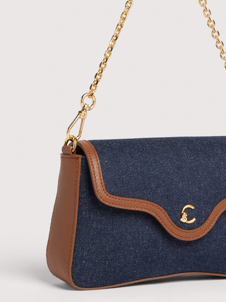 Coccinelle C-me Mini - Blue Denim / Cognac