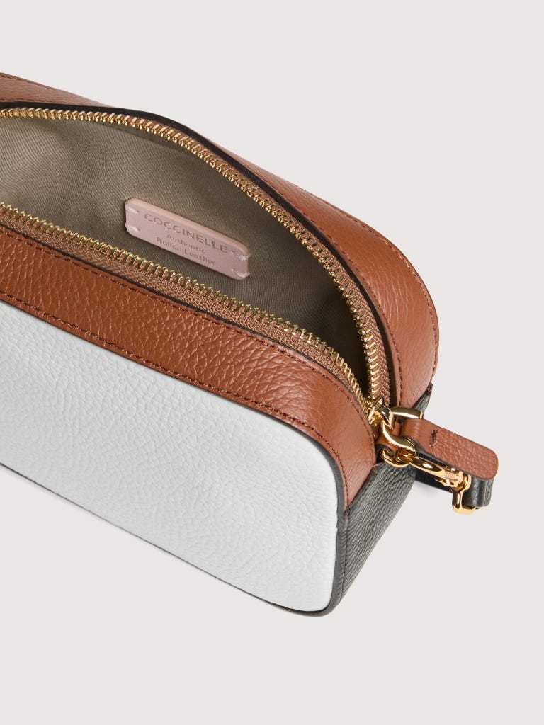 Coccinelle Tebe Small - Snow / Cognac / Noir