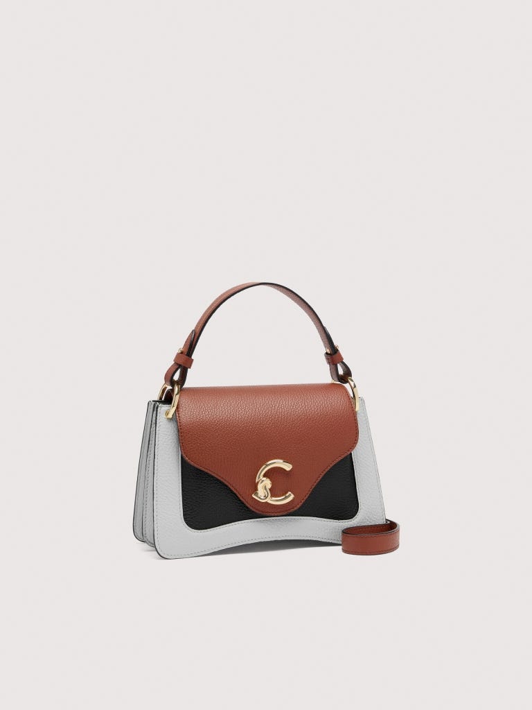 Coccinelle C-me Small - Snow / Cognac / Noir