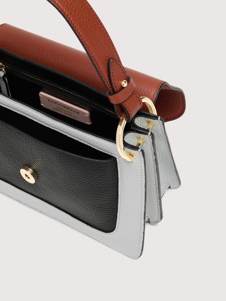 Coccinelle C-me Small - Snow / Cognac / Noir