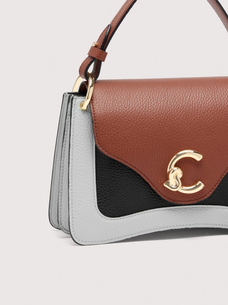 Coccinelle C-me Small - Snow / Cognac / Noir