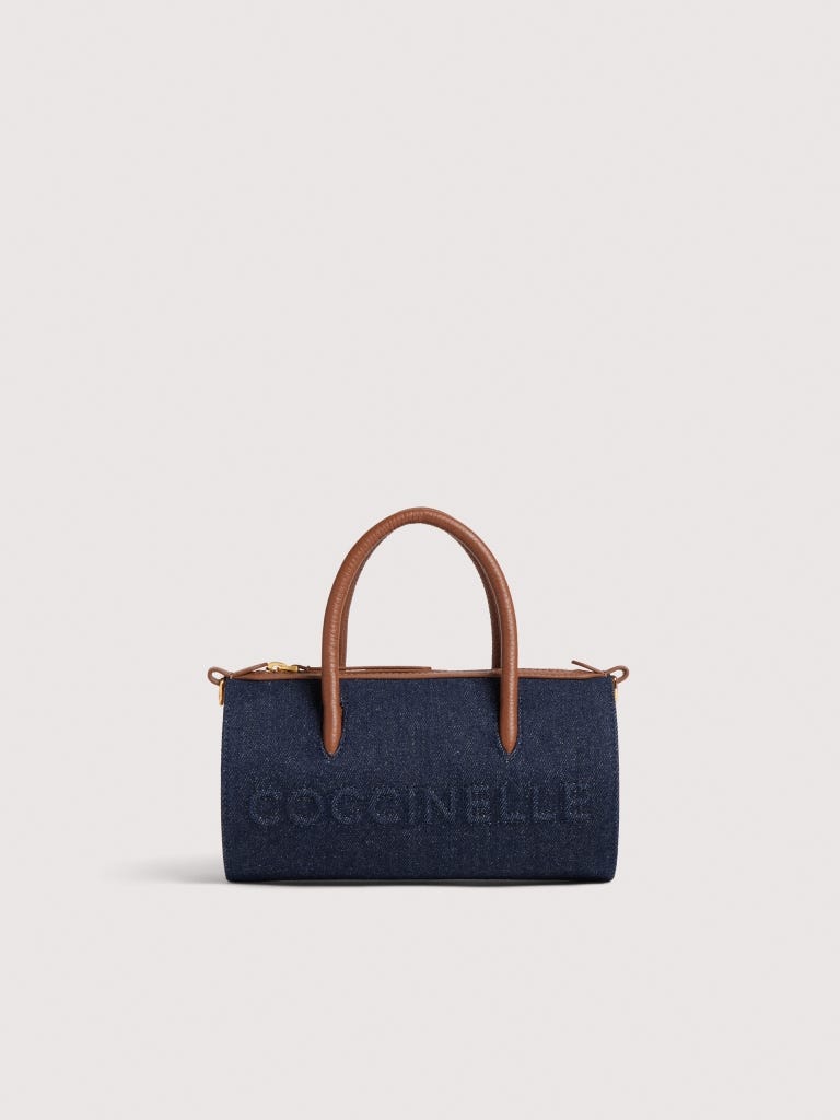 Coccinelle Myrtha Small - Blue Denim / Cognac