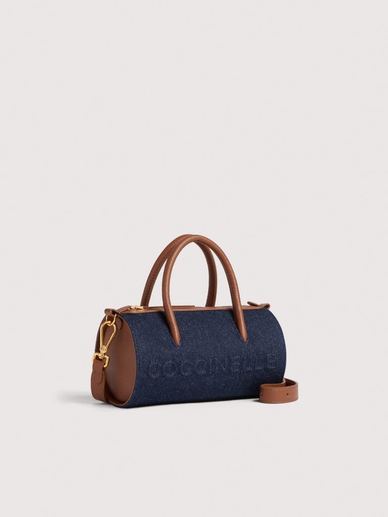 Coccinelle Myrtha Small - Blue Denim / Cognac