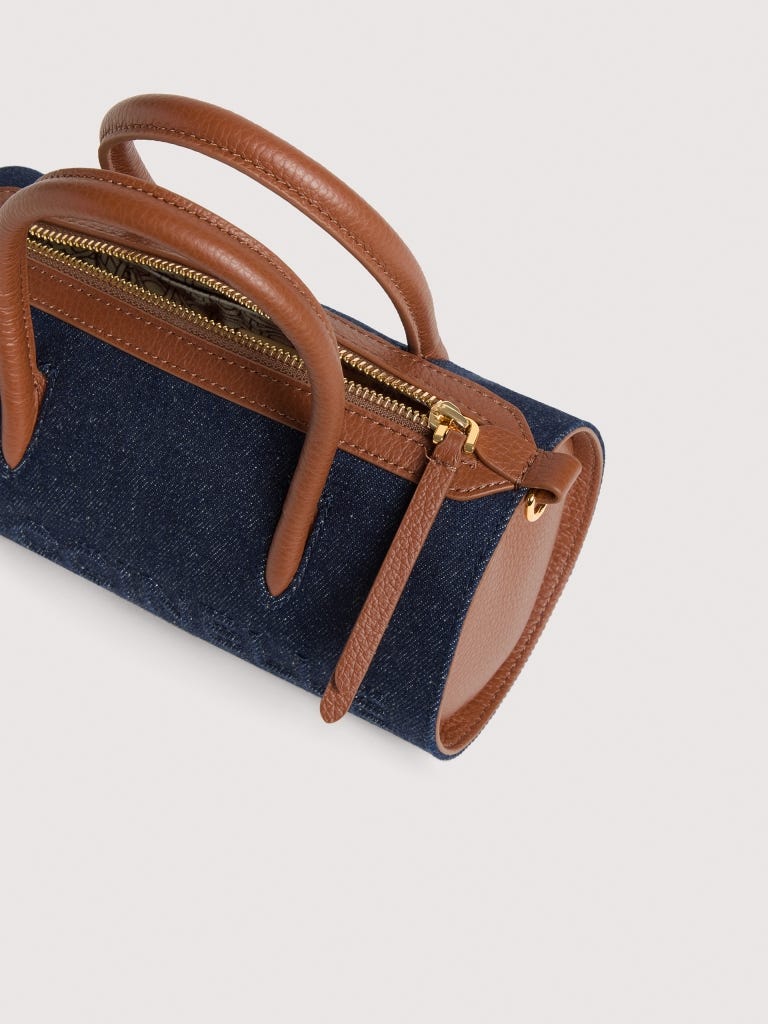 Coccinelle Myrtha Small - Blue Denim / Cognac