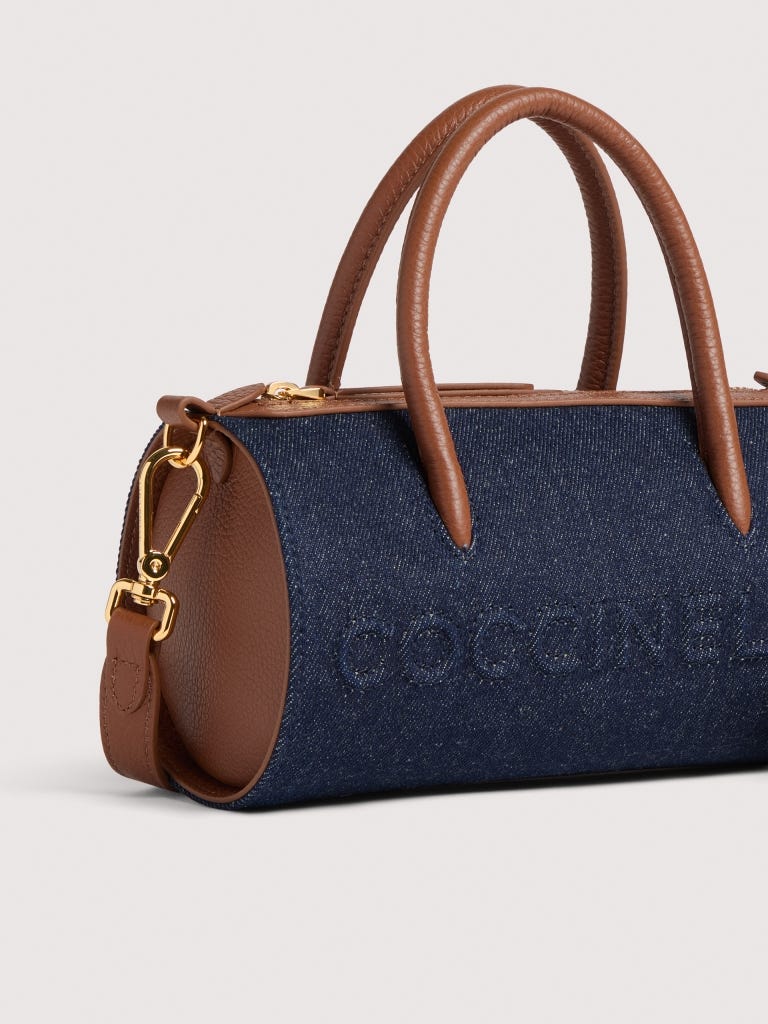 Coccinelle Myrtha Small - Blue Denim / Cognac