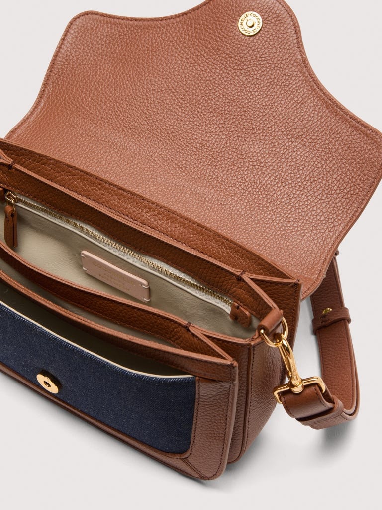 Coccinelle C-me Medium - Blue Denim / Cognac