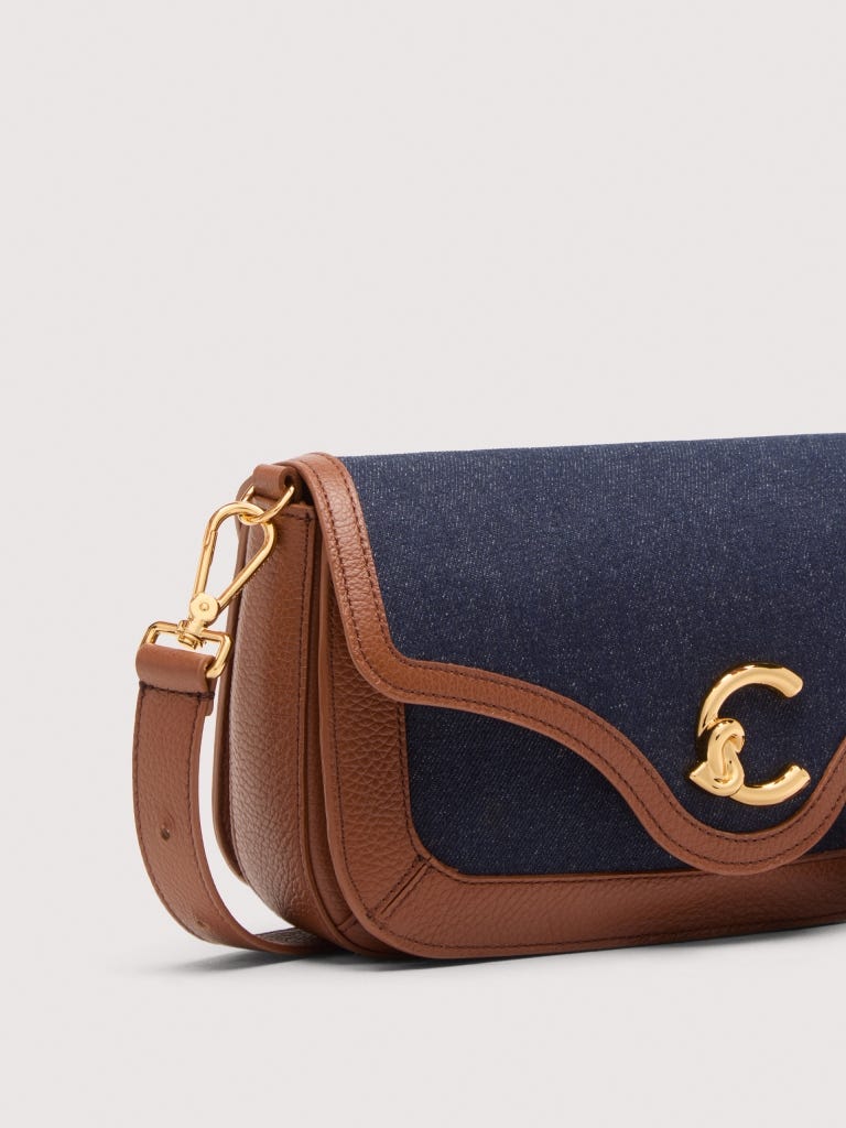 Coccinelle C-me Medium - Blue Denim / Cognac