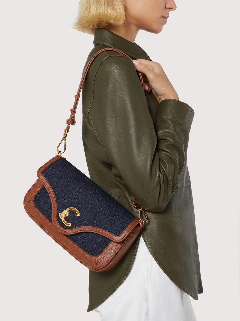 Coccinelle C-me Medium - Blue Denim / Cognac