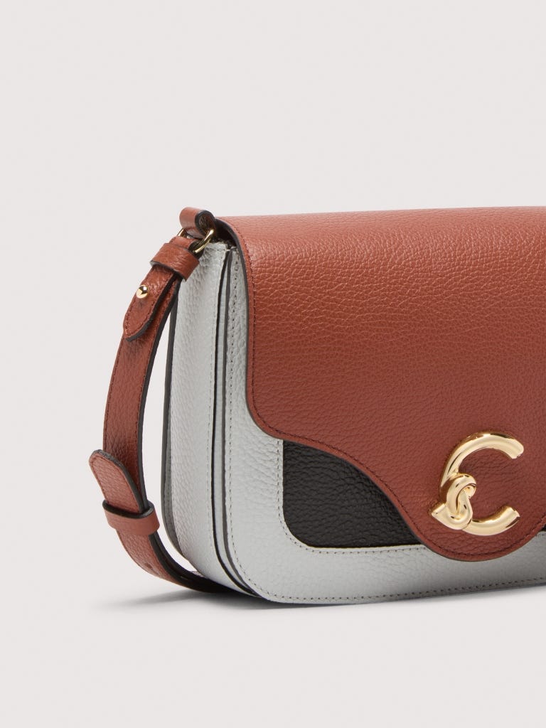 Coccinelle C-me Small - Snow / Cognac / Noir